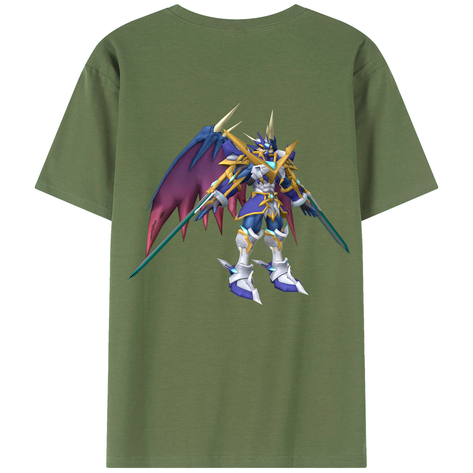 （画像用） Digimon デジタルモンスター/デジモン 綿100％ メンズ半袖Tシャツ（バックプリント） 通気性